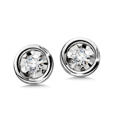 14K White Gold Diamond Star Diamond Solitaires
